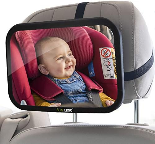 Sunferno Baby Car Mirror | Shatterproof, No Assembly Required, Adjustable | Rear Facing Car Seat ... | Amazon (US)
