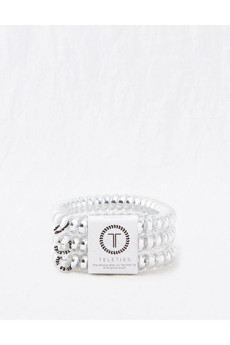 Teleties Small Hair Ties 3-Pack Women's Silver Steel One Size | American Eagle Outfitters (US & CA)