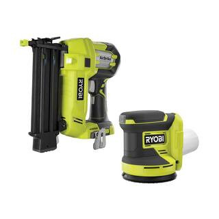 RYOBI ONE+ 18V Cordless 2-Tool Combo Kit with 18-Gauge Brad Nailer and 5 in. Random Orbit Sander (To | The Home Depot