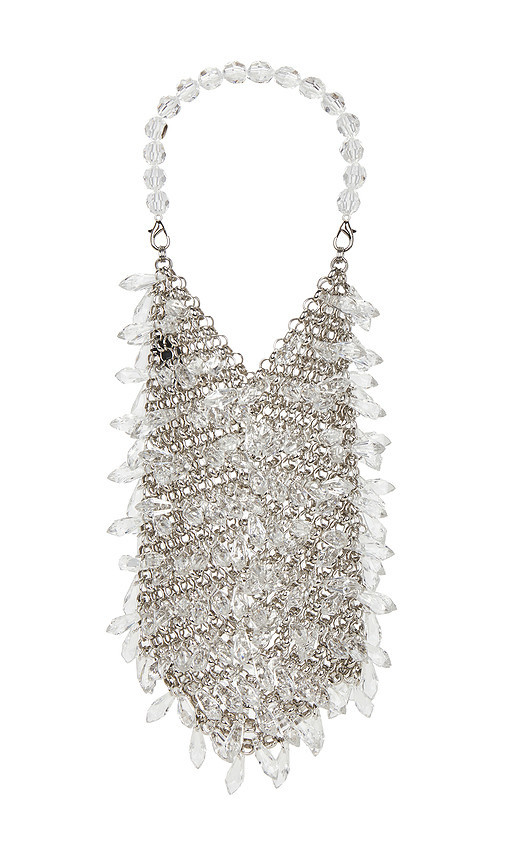 olga berg Florence Chainmail Bag in Metallic Silver. | Revolve Clothing (Global)