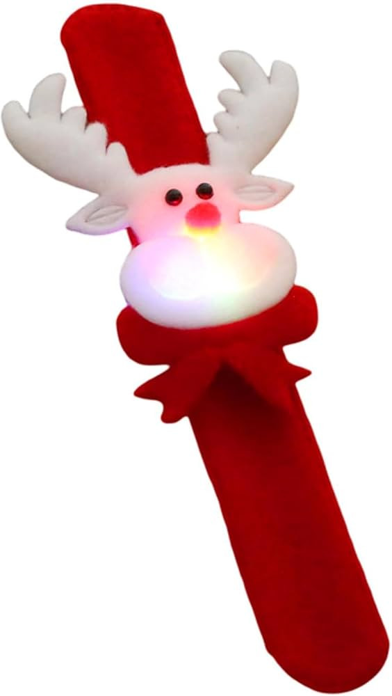 Glow Christmas Slap Bracelet for Kids Wristbands Light Up Santa Claus Snowman Elk Bear Snap Brace... | Amazon (US)