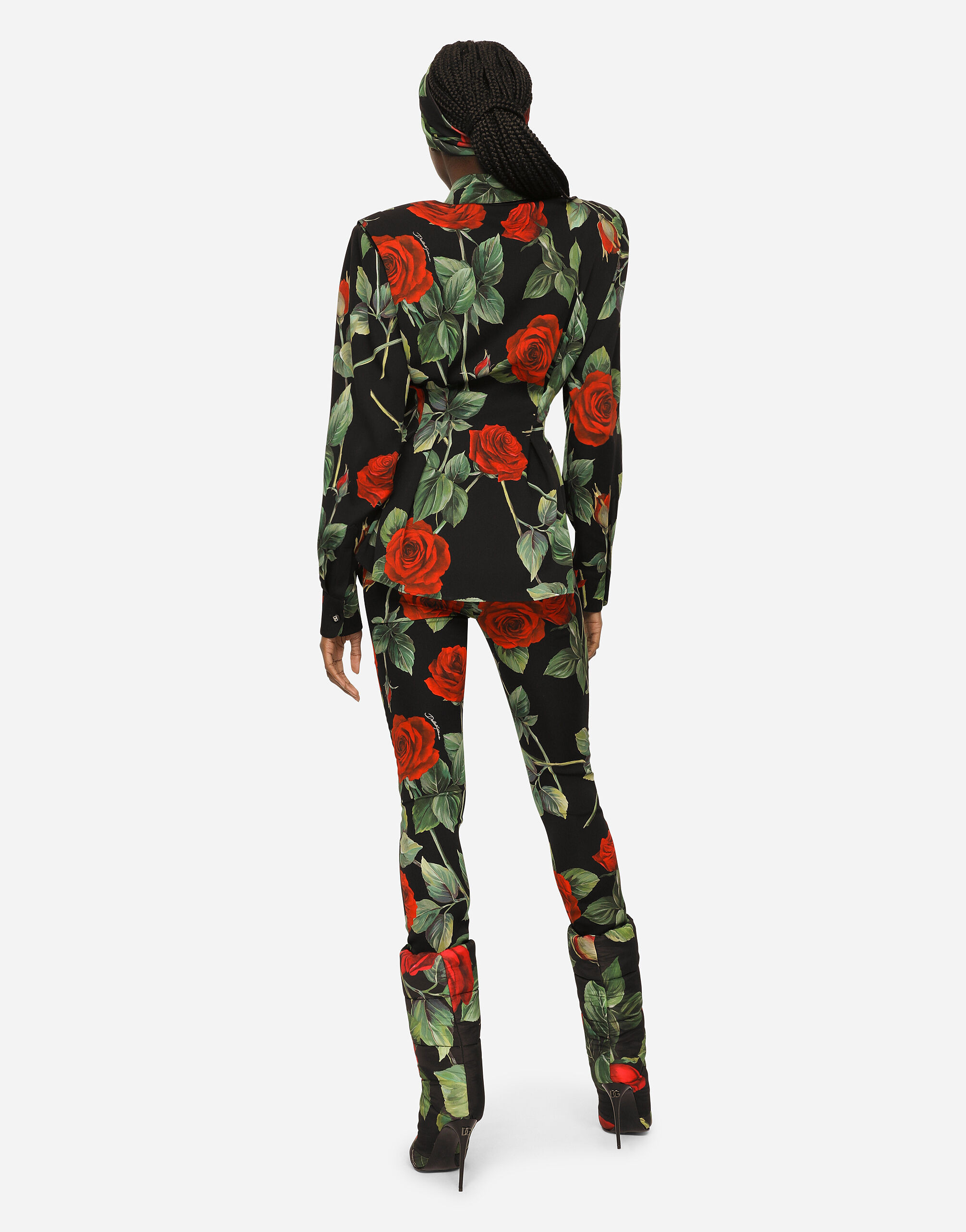Rose-print charmeuse shirt | Dolce & Gabbana