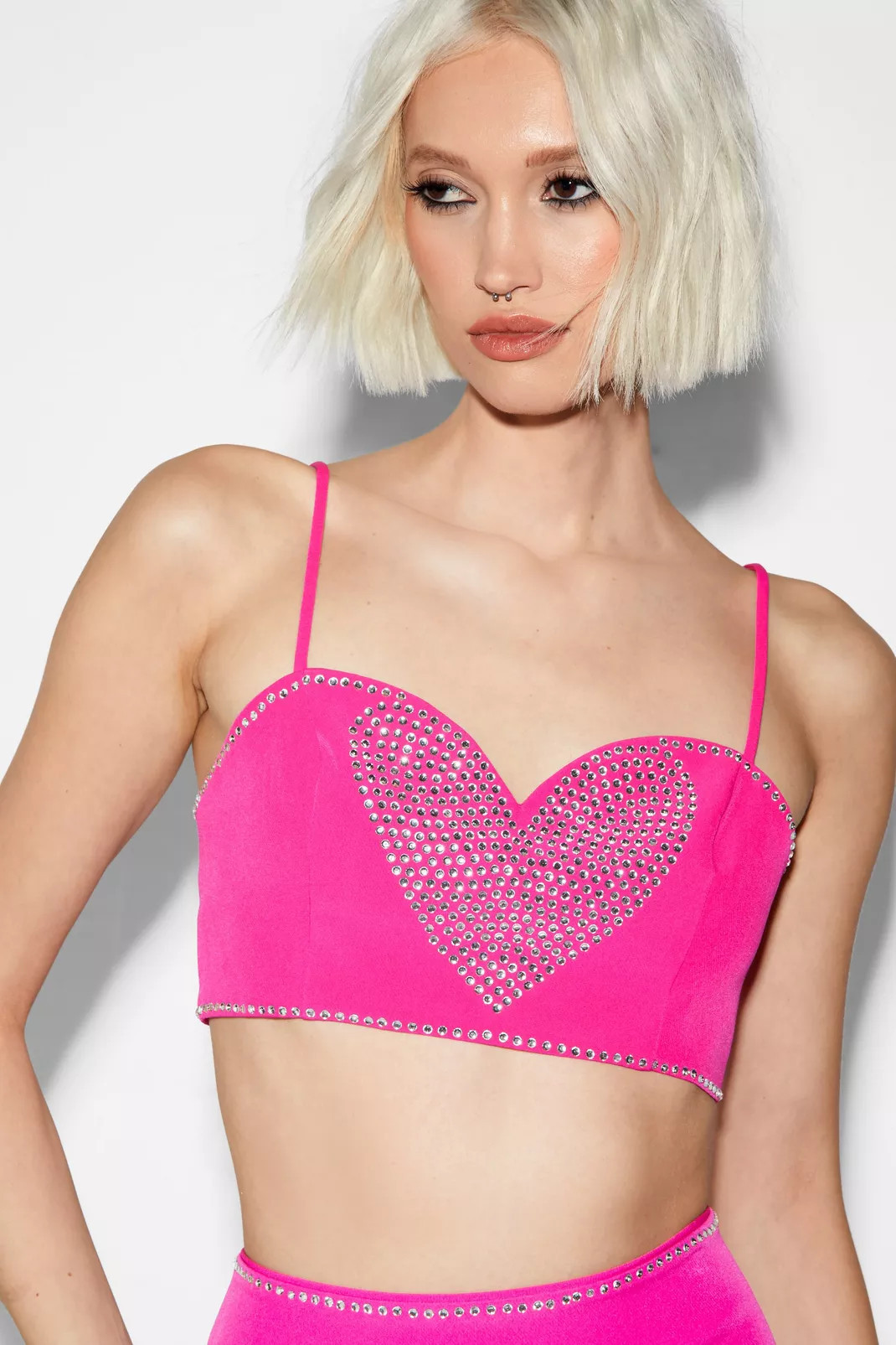 Premium Tailored Diamante Heart Bralette | Nasty Gal US