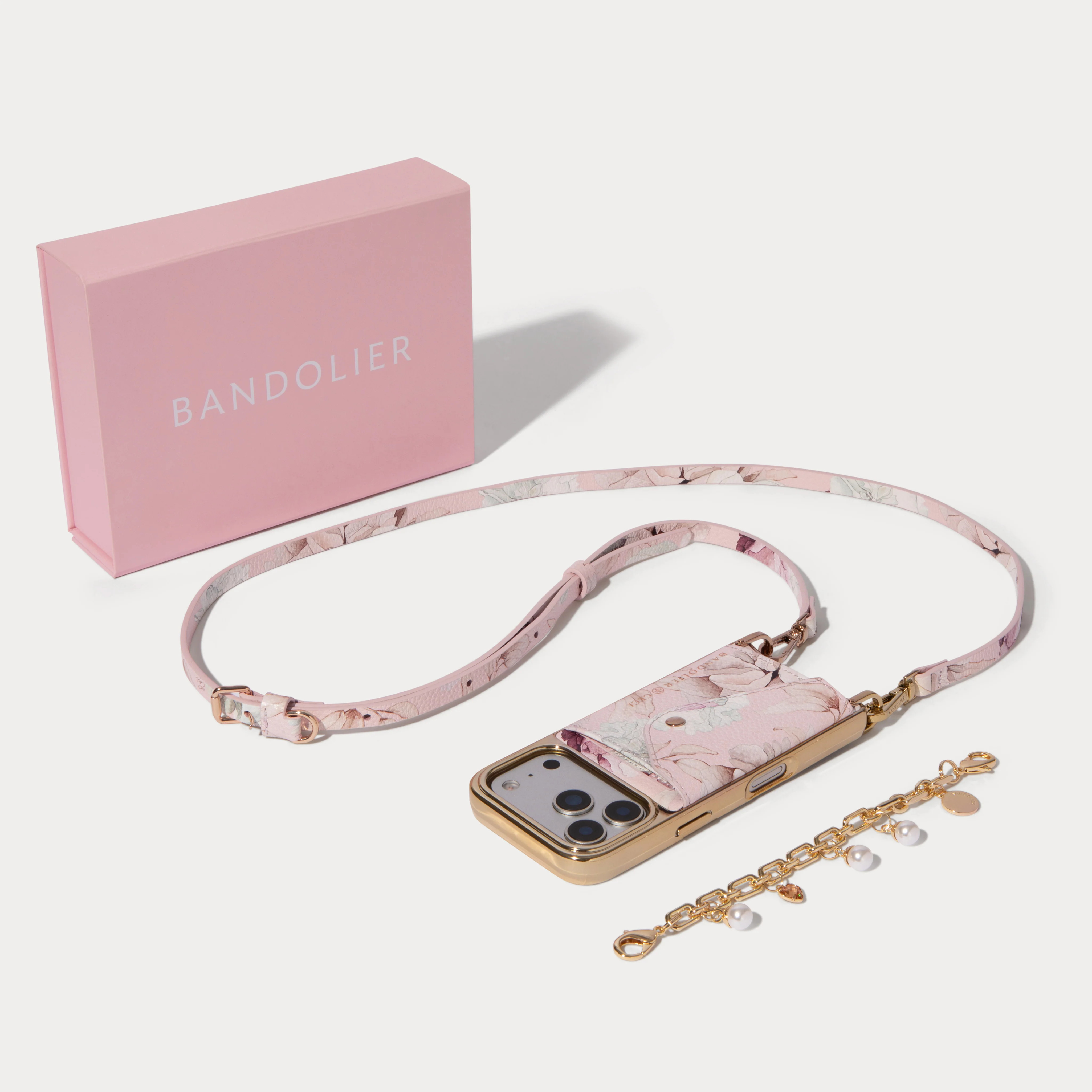 The Intro Gift Set - Ceci Pink Floral/Chrome Gold | Bandolier