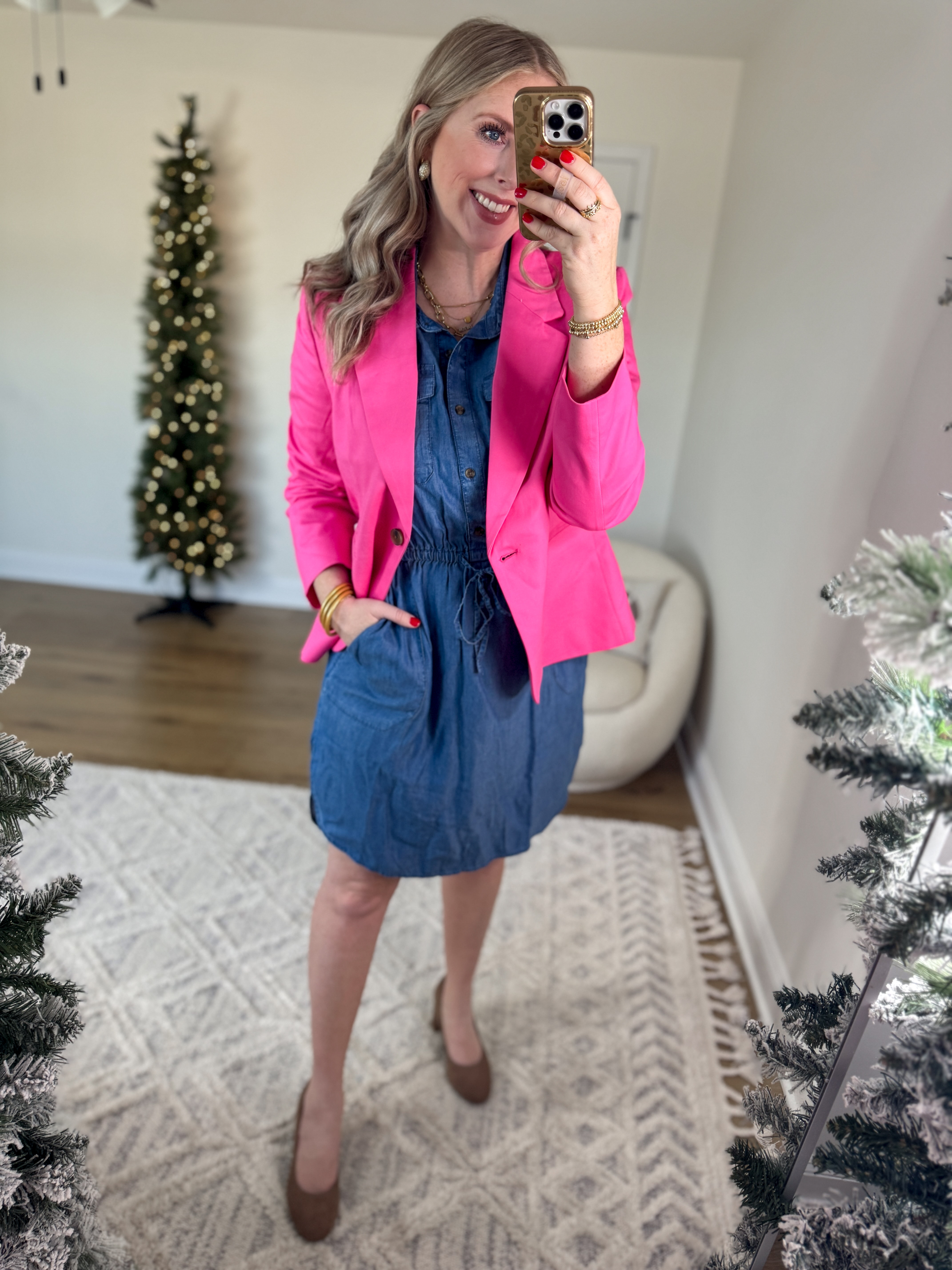 Weekend Walmart Wins try on
Pink blazer- medium 
Chambray dress- medium 


#LTKSeasonal #LTKWorkwear #LTKFindsUnder50
