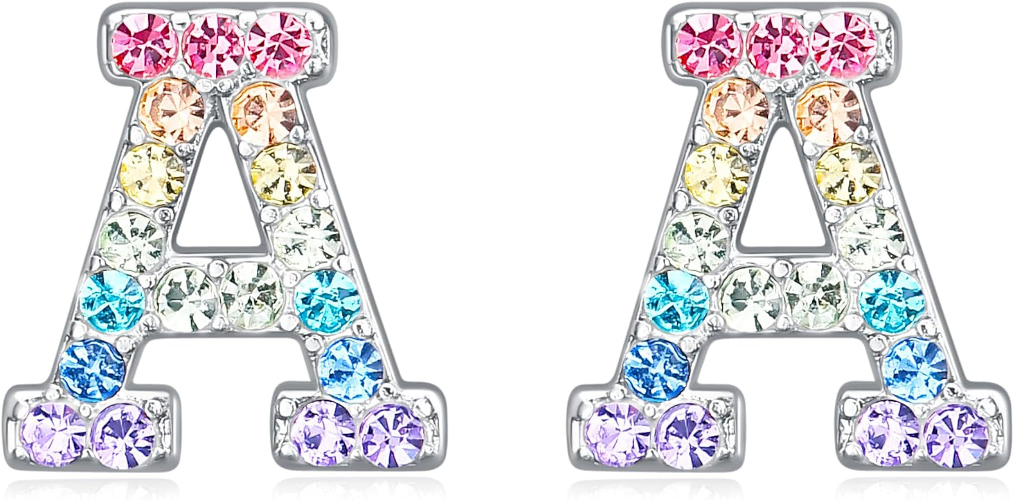 Women Initial Letter Stud Earrings,Alphabet Number Earrings Gifts Jewelry for Women | Amazon (US)