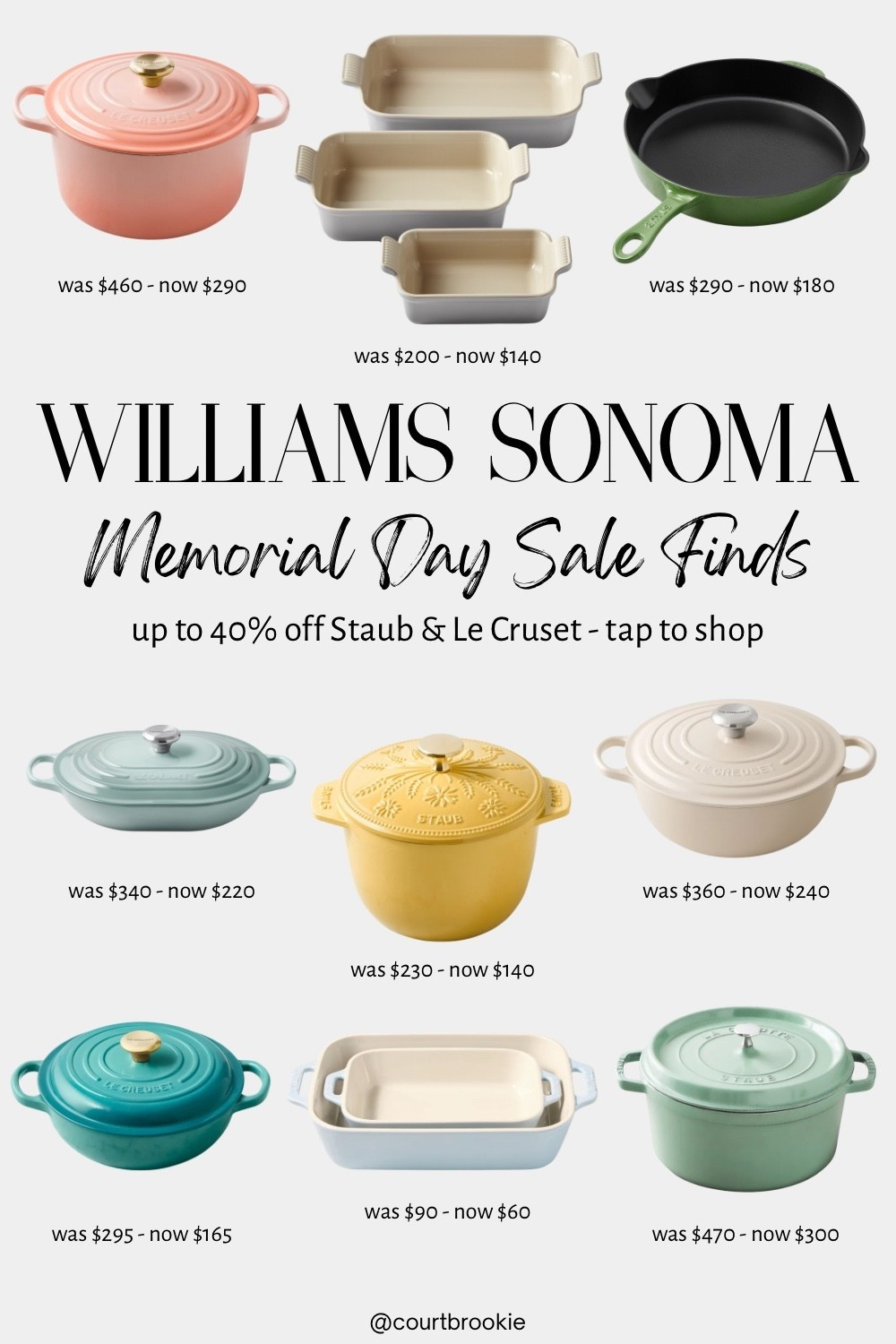 Now on sale at Williams Sonoma - up to 40% off Staub and Le Cruset!