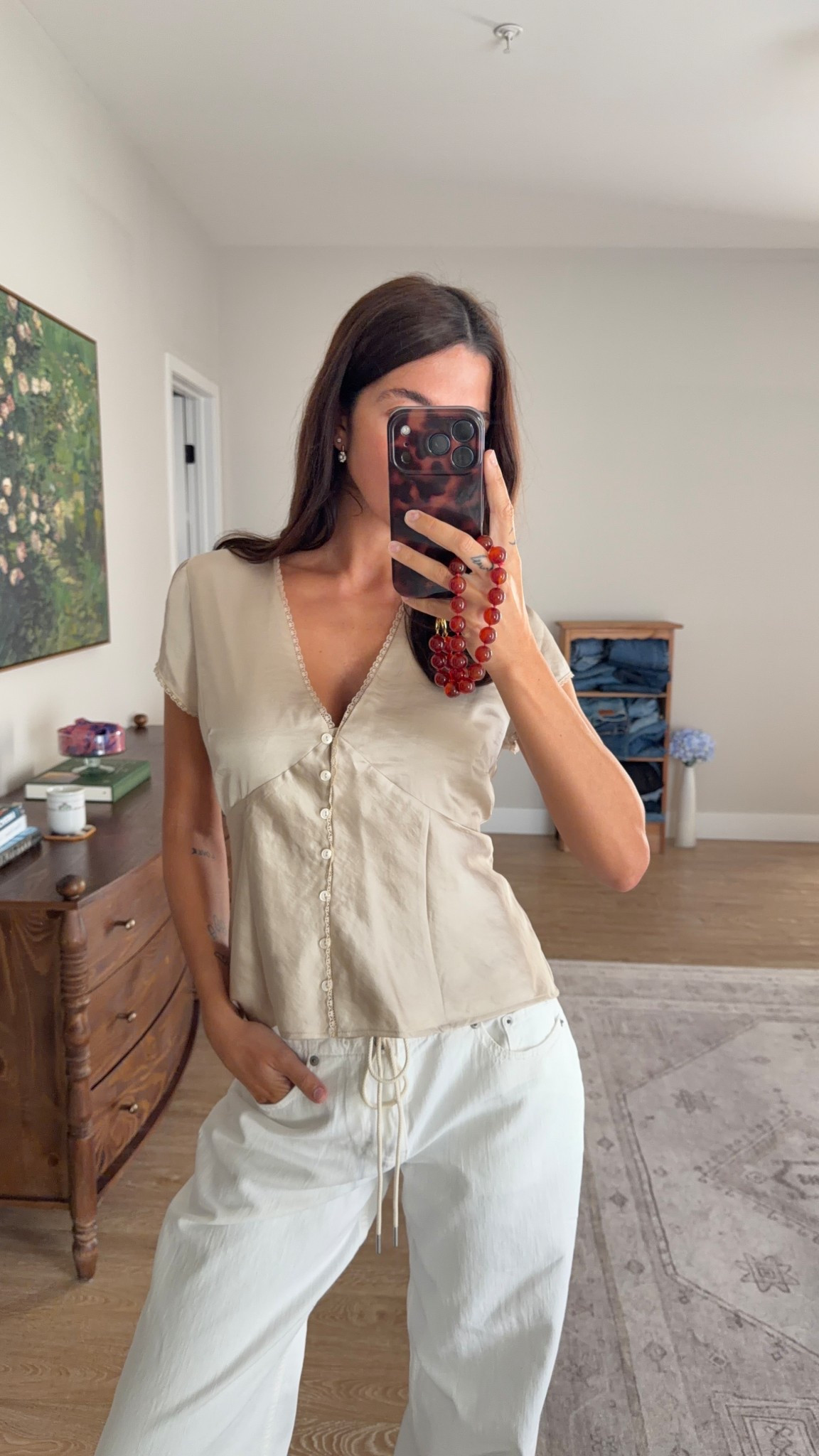 Abercrombie spring top! Wearing a M! I’m a 34B bra and broad shoulder so it’s alittle looser on me but prefer that! 

#LTKspring #LTKSaleAlert #LTKootd