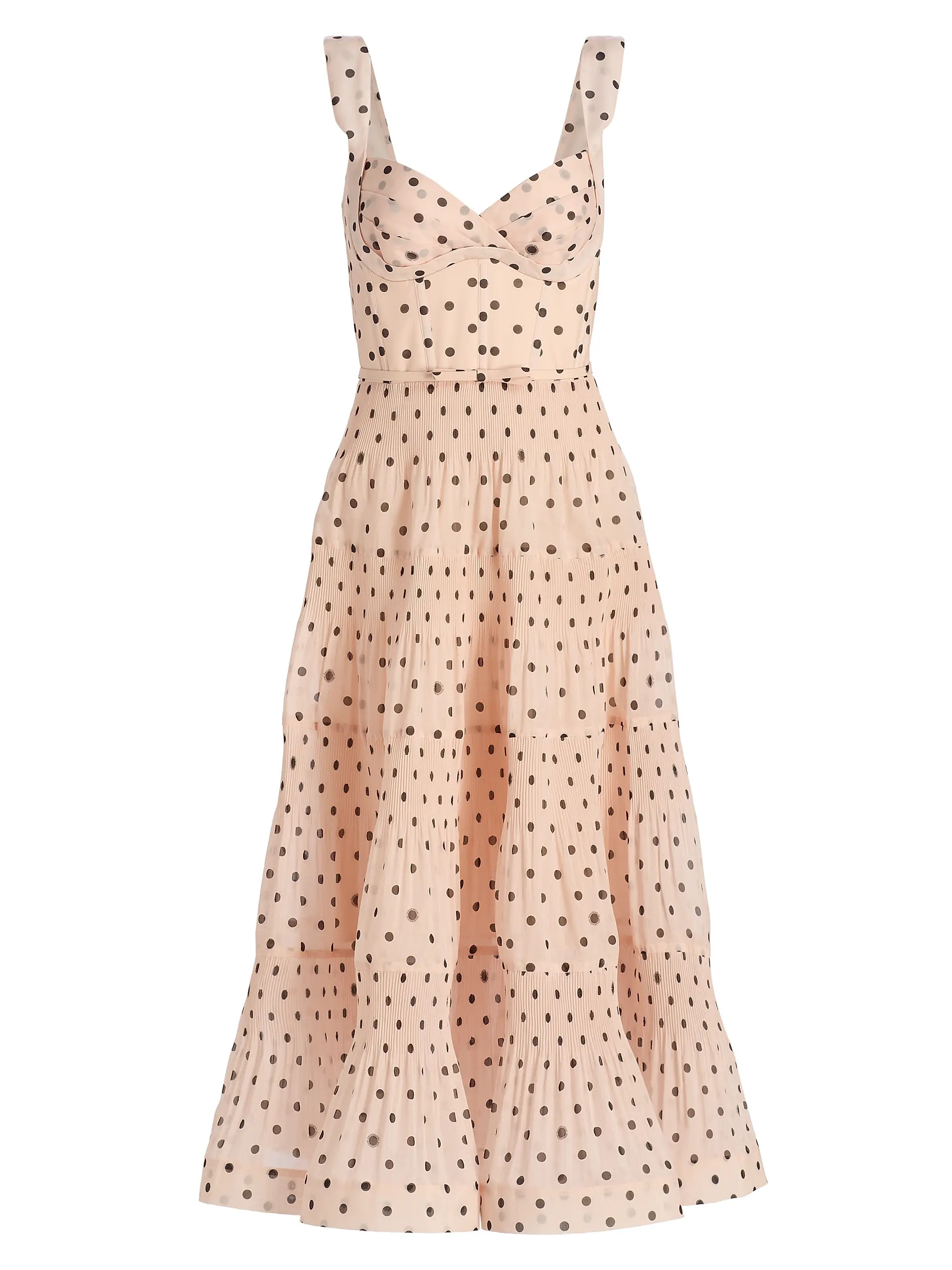 Polka Dot Tiered Midi-Dress | Saks Fifth Avenue