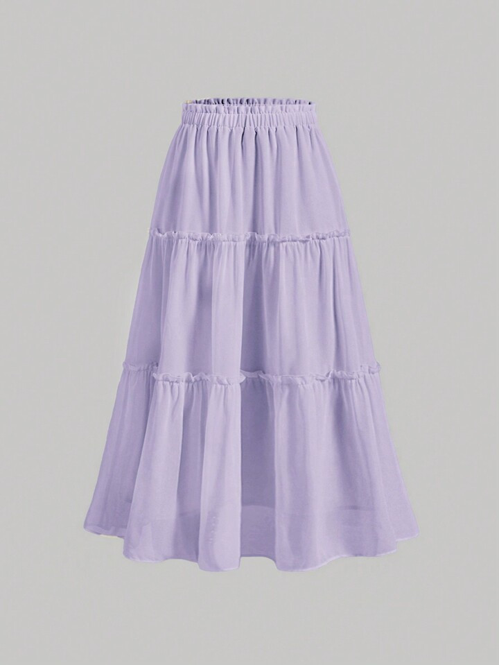 SHEIN MOD Lila Frauen Einfarbiger Regenschirm Sommerrock | SHEIN