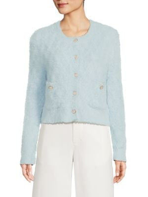 Fuzzy-Knit Embellished Cardigan | Saks Fifth Avenue OFF 5TH
