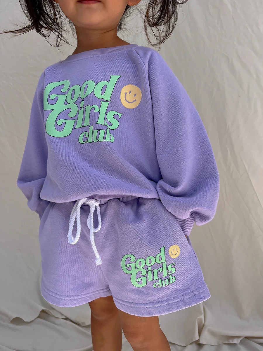 GRAPE SMILEY GOOD GIRLS CLUB SHORT | Sun Peony Coconut