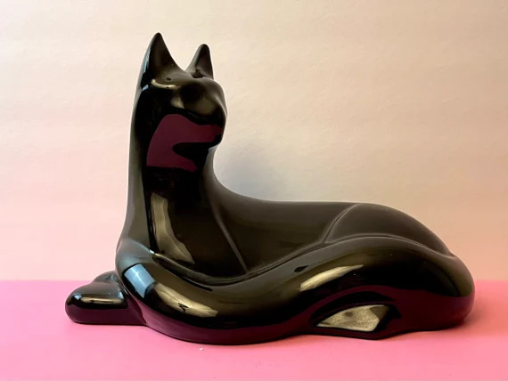 Vintage 1980 Mod Ceramic Black Cat by Haeger Pottery | Etsy | Etsy (US)