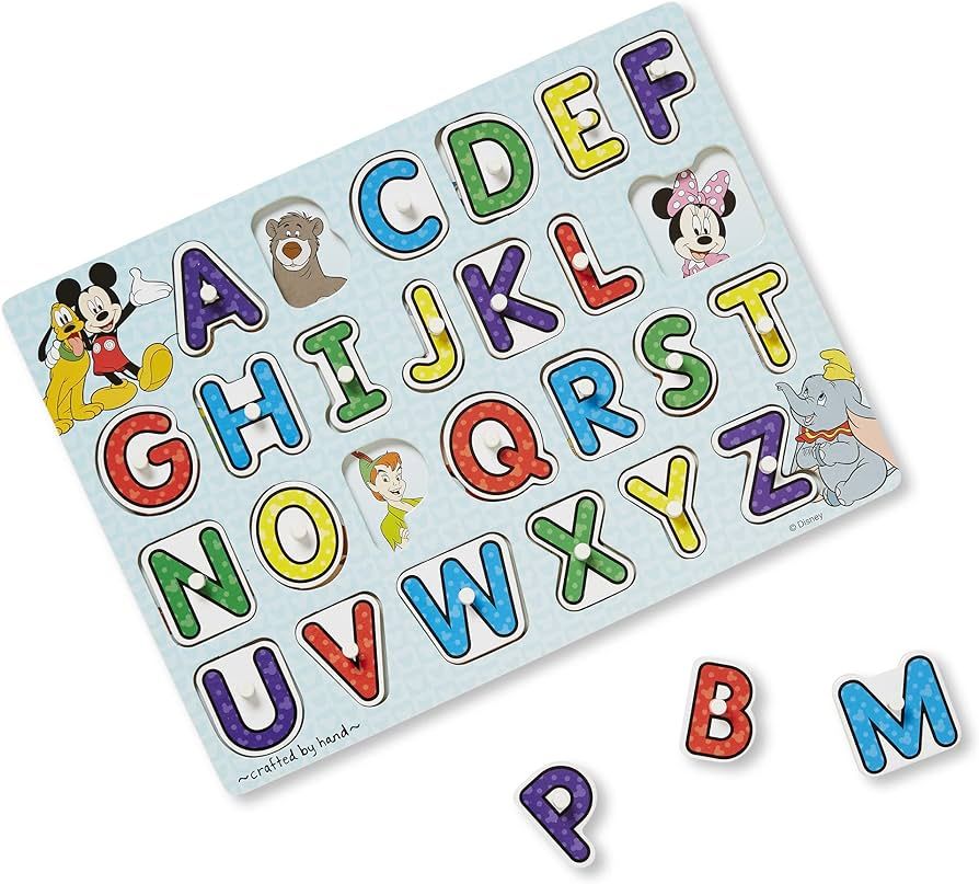 Melissa & Doug 7469 Disney Classics Alphabet Wooden Peg Puzzle (26 Pieces) | Amazon (CA)