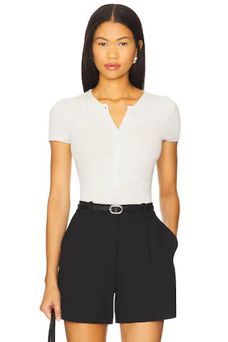 Chloe Bodysuit Top in Grey | Revolve Clothing (Global)