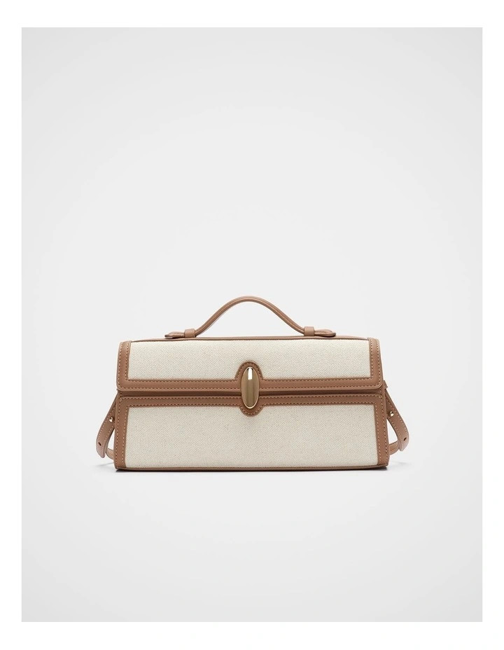 Textured Fabric Clutch in Toffee | Myer