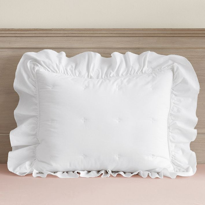 Washed Cotton Ruffle Comforter | Pottery Barn Teen