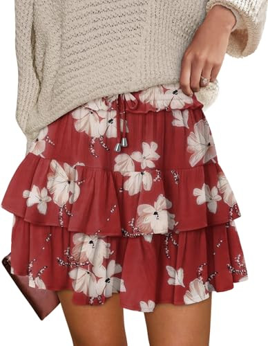 onlypuff Flowy Shorts for Women Ruffle Skorts Tiered Teen Girls Country Concert Outfits Golf Tenn... | Amazon (US)
