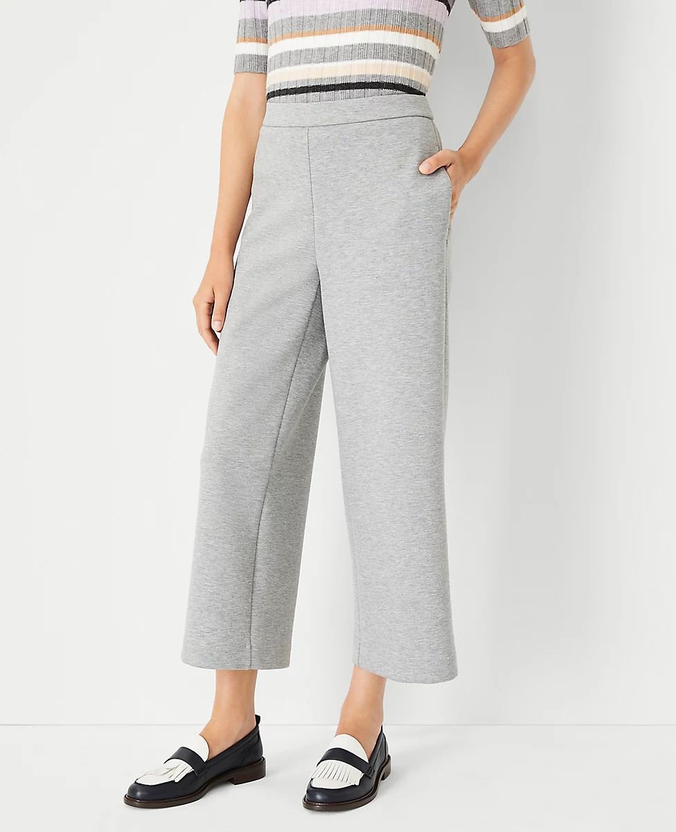 The Petite Easy Wide Leg Crop Pant in Double Knit | Ann Taylor (US)