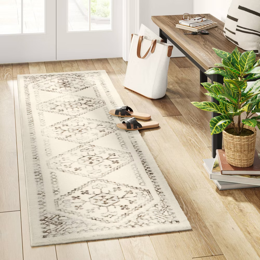2'x7' Runner Kensington Washable Style Cream Rug Cream - Threshold | eBay | eBay US