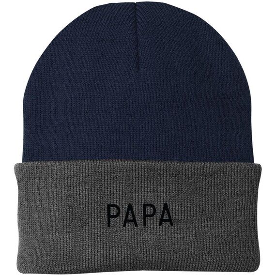 PAPA Dad Father Grandfather Knit Cap Beanie - Etsy | Etsy (US)