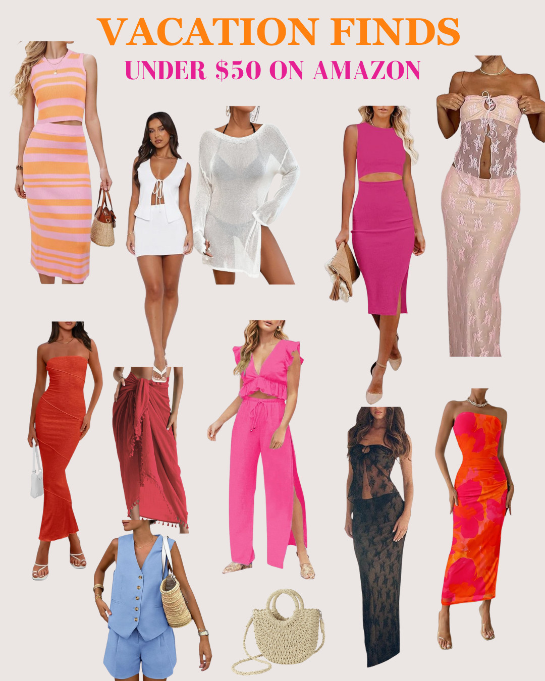 Vacation style on a budget! 

These Amazon finds under $50 are perfect for your next getaway—think breezy dresses, chic outfits, and effortless looks for sun-soaked days and dreamy nights. 

Pack light, look luxe, and save big! ✈️✨

#LTKVacation #VacationStyle #AmazonFinds #Under50 #ResortWear #LTKTravel" 

 #LTKcanada #LTKtravel