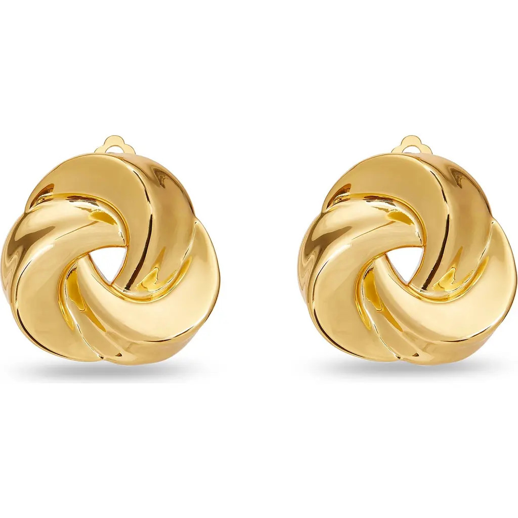 Lele Sadoughi Twisted Button Clip On Earrings in Gold 720 at Nordstrom | Nordstrom