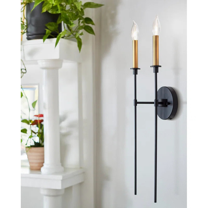 Beachcrest Home™ Krieg 2 - Light Dimmable Black Design Wall Light & Reviews | Wayfair | Wayfair North America