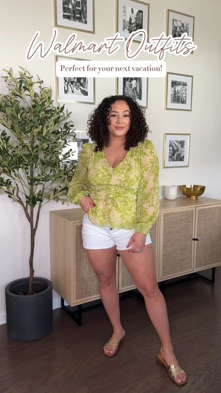 #WalmartPartner @walmartfashion has the perfect look for that upcoming vacay you have planned. #walmartfashion
Wearing a large in everything and size 12 in the shorts. #Walmart

#LTKVideo