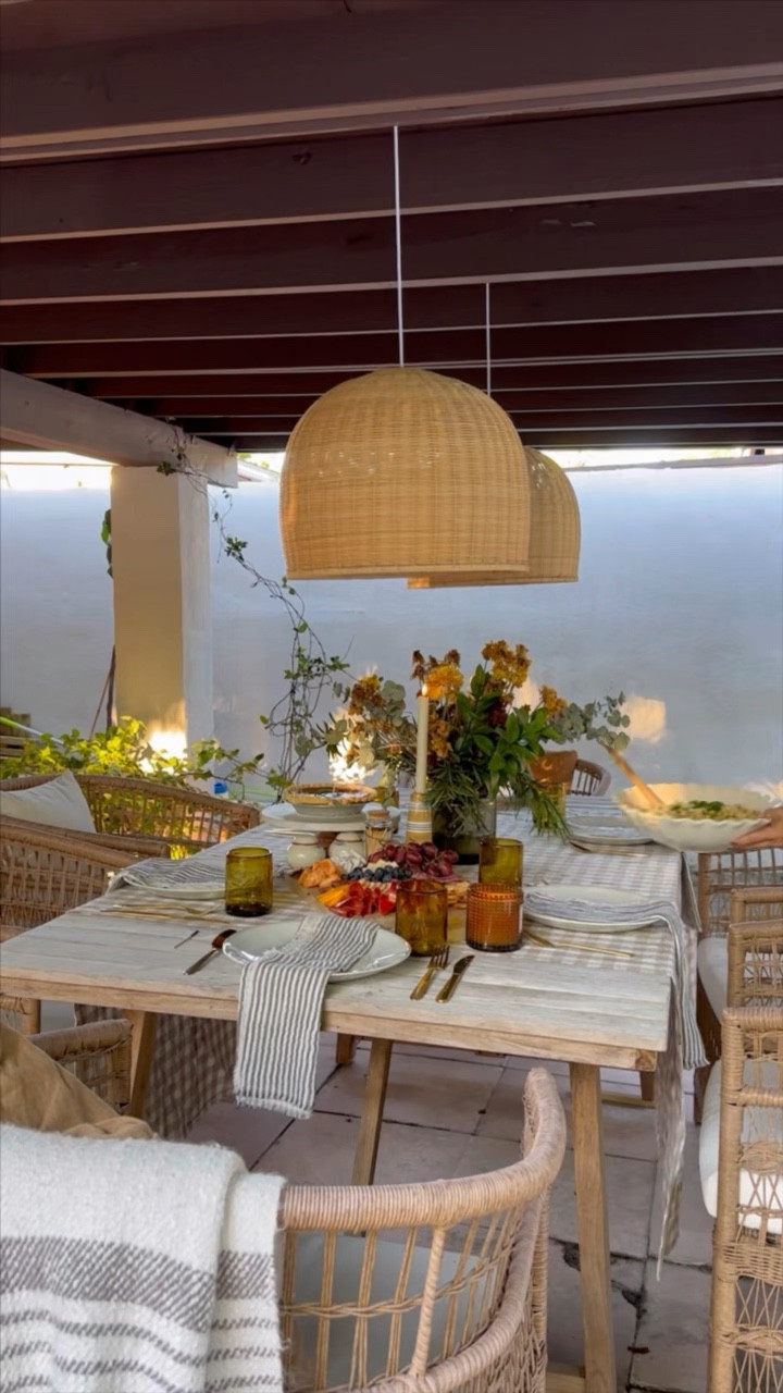 A casual Thanksgiving tablescape outdoors? 🦃🍂 Yes, please 🙌🏽 we’re spilling the tea on how to create a casual tablescape for the holidays!

Tip # 1 - Use a tablecloth! This elevates any table, it doesn’t have to be the right size either. You can use any size and shape — no rules!

Tip # 2 - Place the essentials first! Dinner plate, napkin over the plate and silverware. Keep your bowls and dessert plates off! You eat pie after the turkey 🦃 so make sure guests have enough room at their place setting.

Tip # 3 - Use a low, smaller centerpiece. You want to make sure you can have a conversation with all the table guests including the ones sitting across from you!

Tip # 4 - Make sure your serverware is varying heights and sizes. We grabbed a bunch of our @behome favorites from @thecontainerstore. Yes, I know — I can’t believe they have home accents now too! Various sizes make it easier to see what’s on the table and aesthetically pleasing…don’t forget the serving spoons! 

 Tip # 5 Lastly, if not the most important tip...it doesn’t have to be perfect. The holidays are a time to enjoy family and friends ♥️

BONUS TIPS: you can make an inexpensive flower arrangement with dried flowers and save it for more holiday tablescape!

Linking these up in my stories now and will save to my REEL highlight ICYMI!

Save these tips for when you’re setting your tablescape for Thanksgiving!

#thecontainerstore #thecontainerstoreambassador #thanksgivingtablescape #outdoorliving




#LTKSeasonal #LTKHoliday #LTKhome