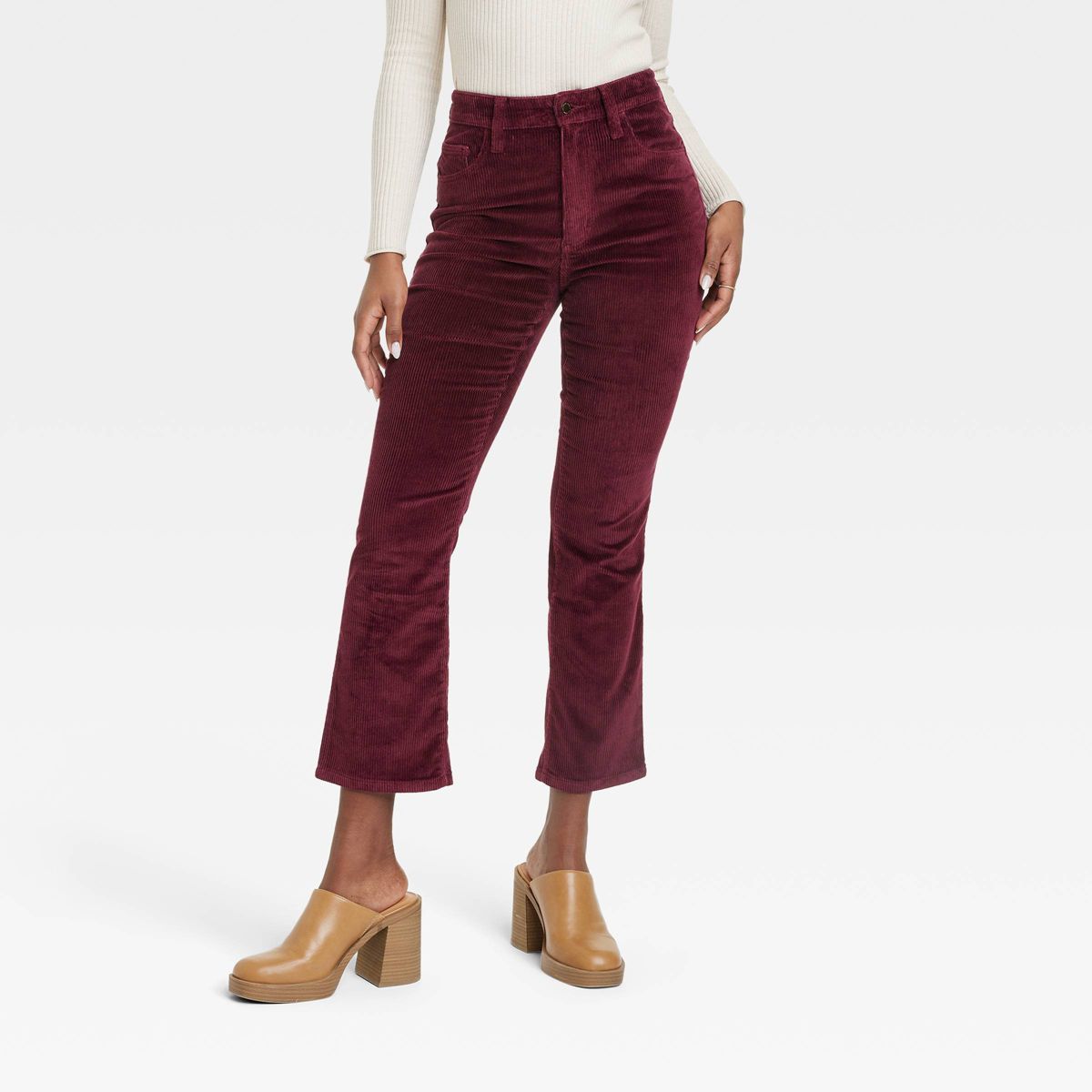 Women's High-Rise Corduroy Bootcut Jeans - Universal Thread™ Burgundy 8 | Target