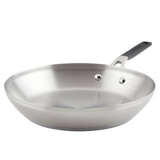 Stainless Steel 12 in. Stainless Steel Frying Pan Silver | The Home Depot
