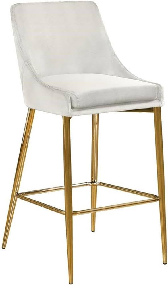 Meridian Furniture Karina Collection Modern | Contemporary Velvet Upholstered Counter Stool with ... | Amazon (US)