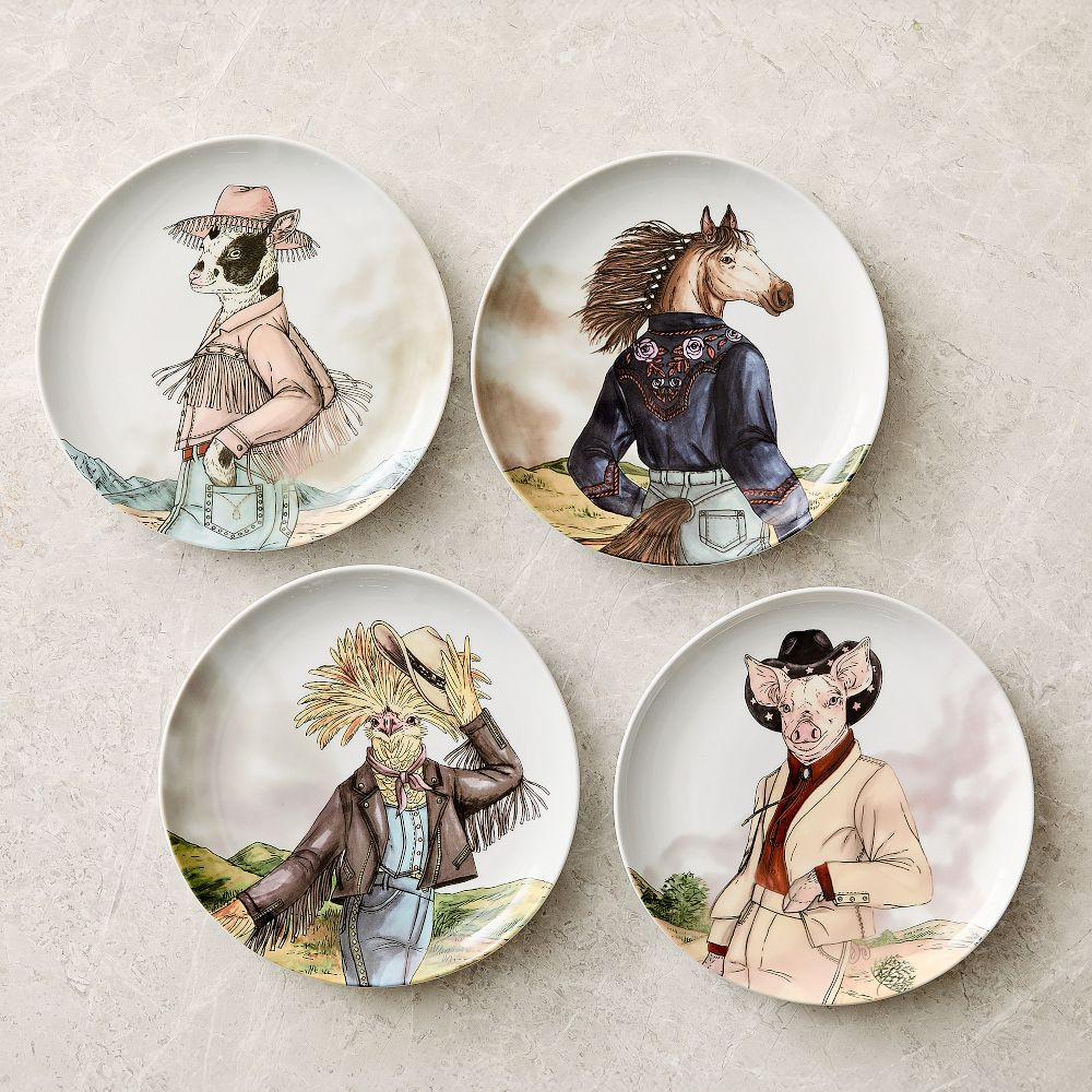 Dapper Animal Western Salad Plates | West Elm (US)