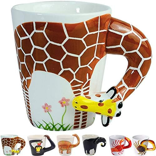 3D Coffee Mug Funny Animal Porcelain 13.5 Oz Tea Cup. Hi, I am a giraffe with long neck and legs ... | Amazon (US)