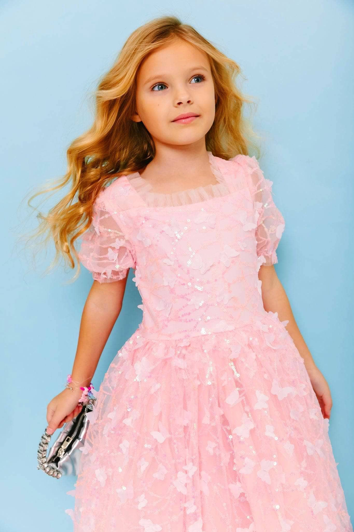 Pink Butterfly Puff Tulle Dress | Lola + The Boys