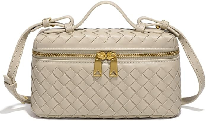 Trendy Woven Crossbody Purse Square Box Bags Women Shoulder Bag Cute Satchels Mini PU Leather Top... | Amazon (US)