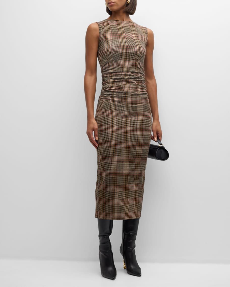 Veronica Beard Charissa Plaid Bodycon Midi Dress | Neiman Marcus