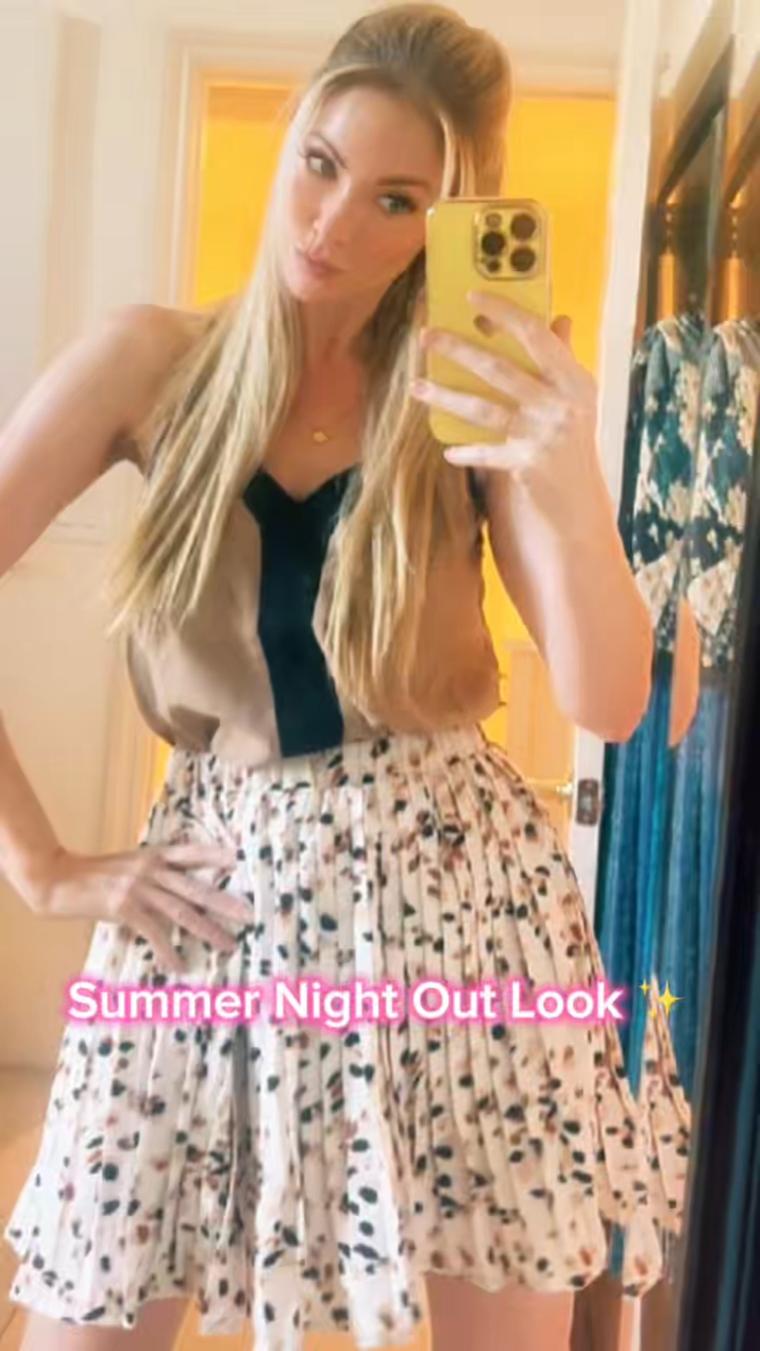 This chic summer look is easy, affordable, and perfect for day-to-night styling 🌴✨
• Colorblock cami top (linked + similar finds)
• Pleated mini skirt 🌸
• Open-toe stiletto heels 🖤

Style it for a vacation dinner, work, rooftop cocktails, or a fun night out with friends.

#LTKStyle #SummerOutfit #DateNightLook #ChicStyle #LTKFinds

#LTKFindsUnder50 #LTKStyleTip #LTKWorkwear