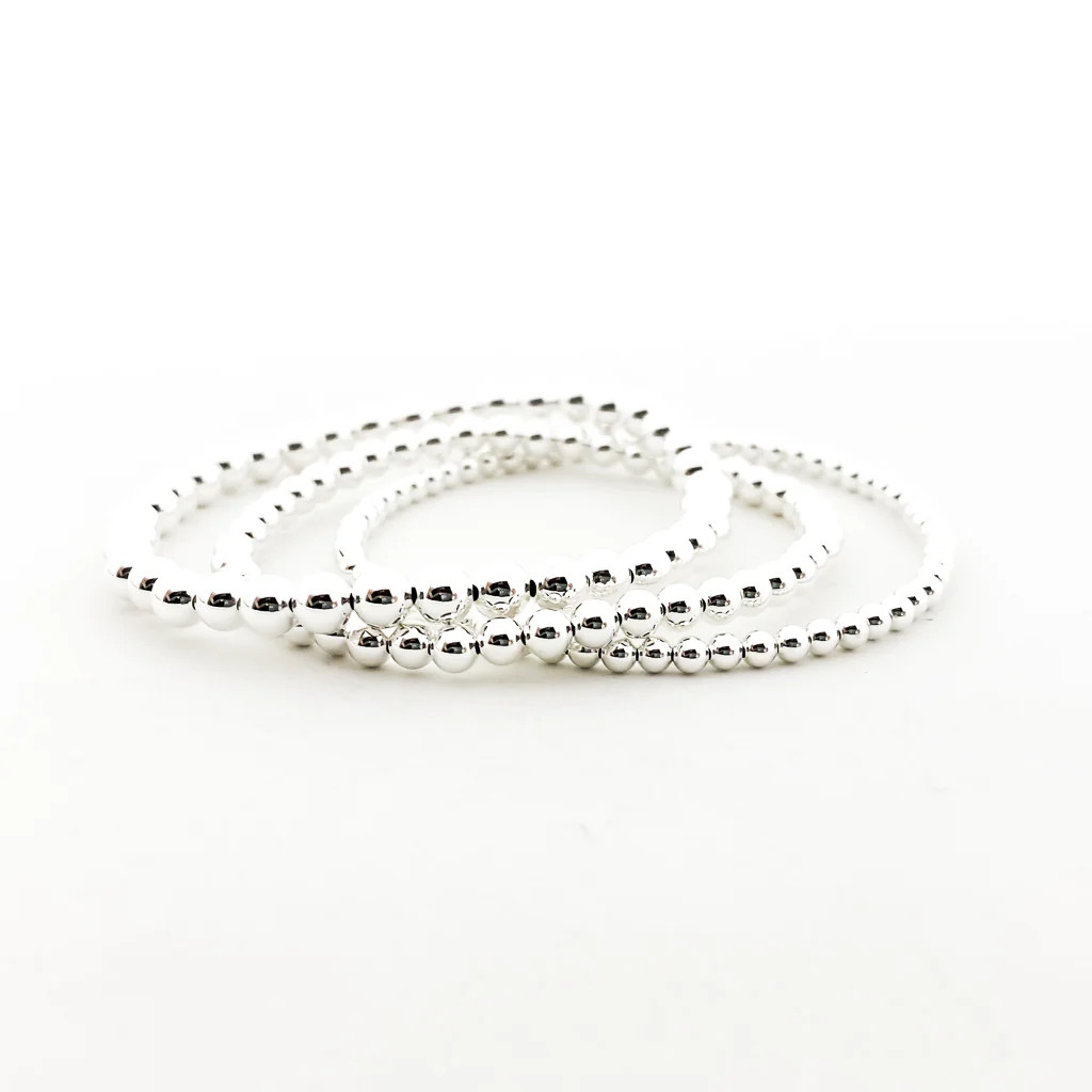 Scarlett Grace Beaded Bracelet Set | Silver | MTT Collective