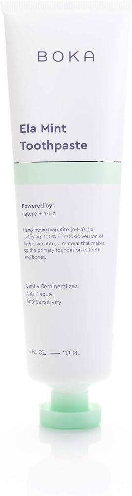 Boka Ela Mint Natural Toothpaste, Nano-Hydroxyapatite for Remineralizing, Sensitivity and Whiteni... | Amazon (US)