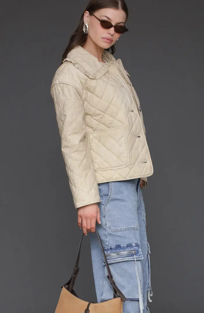 Avec Les Filles Ruffle Collar Quilted Jacket | Nordstrom | Nordstrom