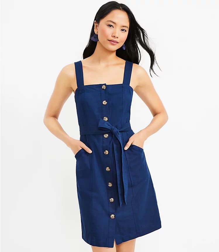 Strappy Button Pocket Dress | LOFT