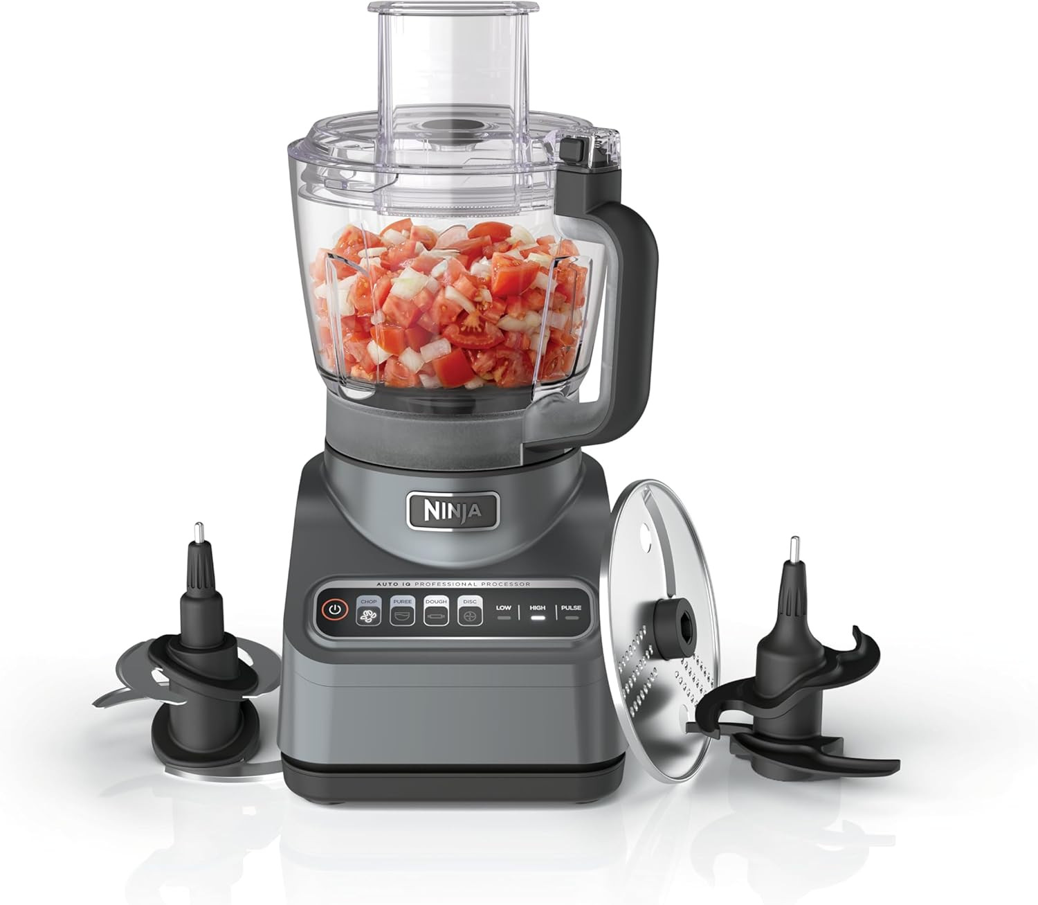 Ninja BN601 Professional Plus Food Processor, 1000 Peak Watts, 4 Functions for Chopping, Slicing, Purees & Dough with 9-Cup Processor Bowl, 3 Blades, Food Chute & Pusher, Silver | Amazon (US)