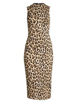 Delora Leopard Sleeveless Bodycon Dress | Saks Fifth Avenue