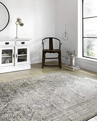 Loloi Teagan Collection TEA-04 Sky/Natural 2'-8" x 10'-6" Runner Rug, Large, Soft Neutral Rug, High-Traffic for Living Room, Bedroom, Home Office, Dining Area | Amazon (US)