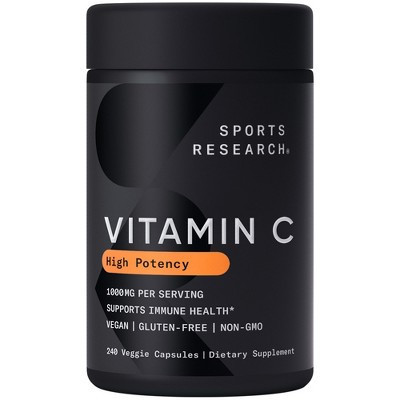 Sports Research High Potency Vitamin C, 1,000 mg, 240 Veggie Capsules | Target