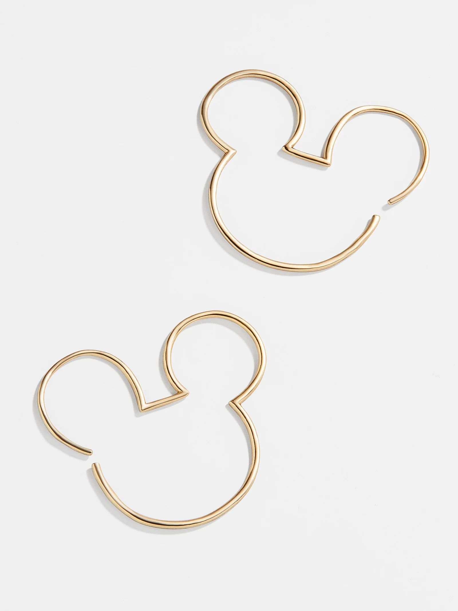 Mickey Mouse Disney 18K Gold Sterling Silver Threader Hoop Earrings | BaubleBar (US)