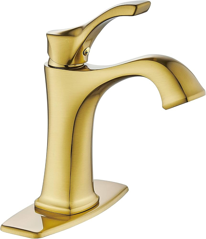 Sanliv Bathroom Sink Faucet Brushed Gold Single Handle Bathroom Faucet 1 or 3 Hole Bath Vanity Fa... | Amazon (US)