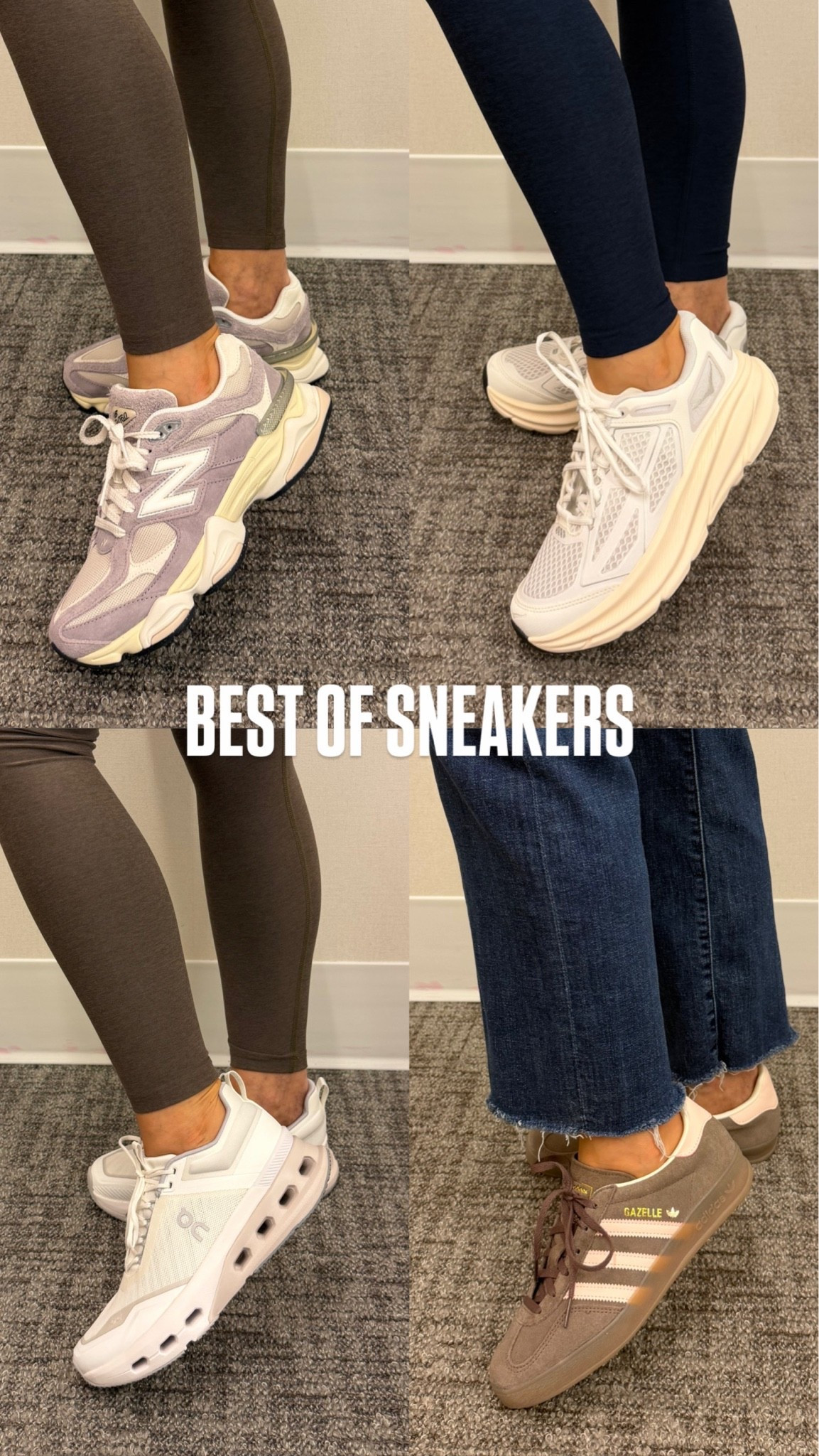 Best of NSALE sneakers- sized down .5 in the hokas and gazelles. Got my true size in the new balances and on clouds.

#LTKSaleAlert